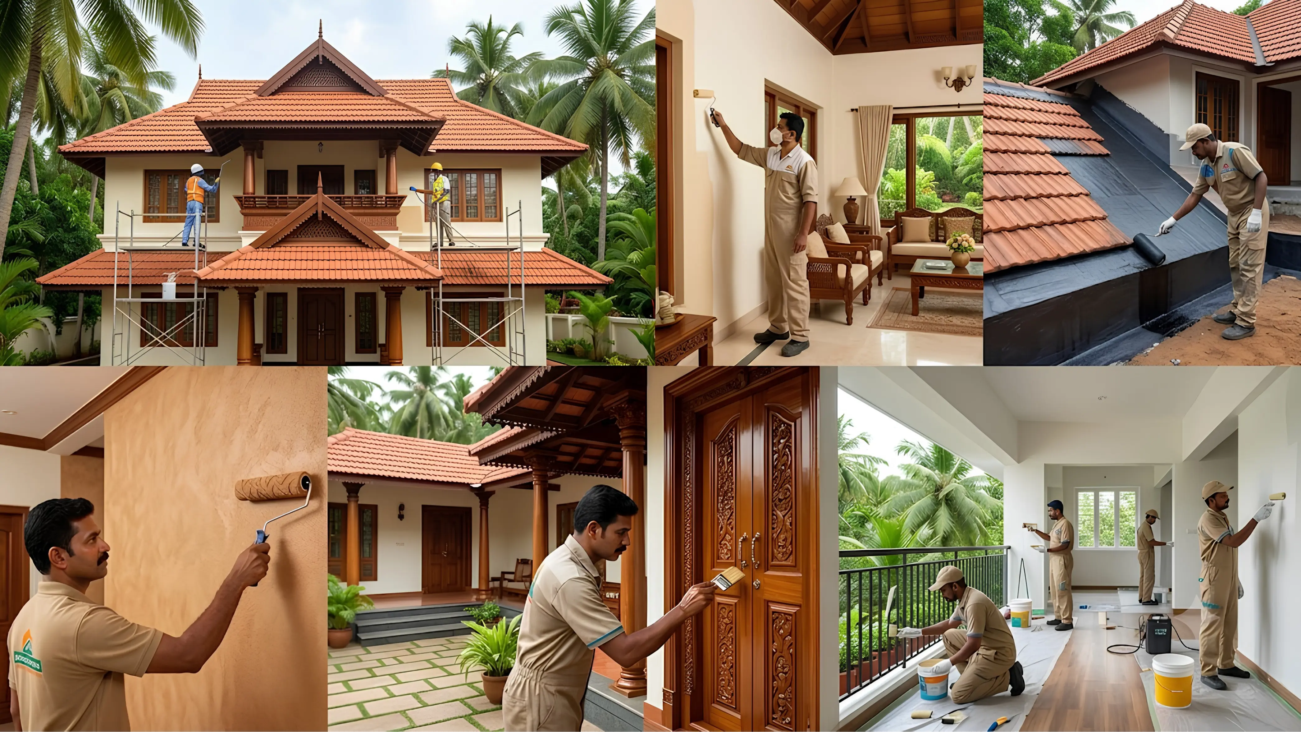 Aesthetic Interior Design Execution High quality house painting and terrace leakage waterproofing services in Kerala