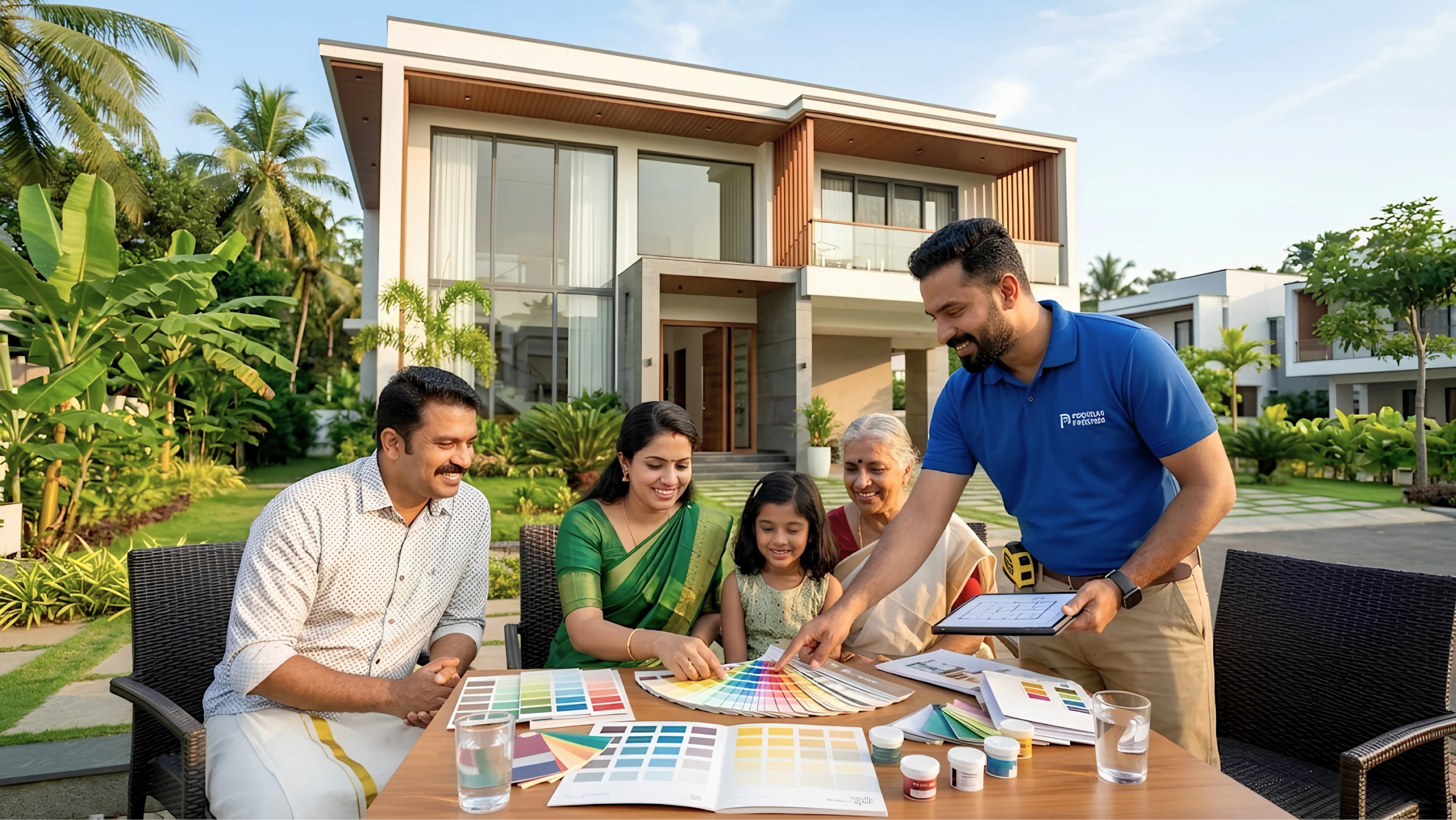 Perfect Painters Kerala Team Photo The entire team of skilled painters, site supervisors, and waterproofing experts at Perfect Painters